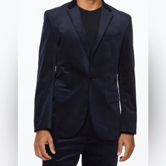 Old Navy Suits & Blazers Old Navy Mens Velvet Navy Blue Button